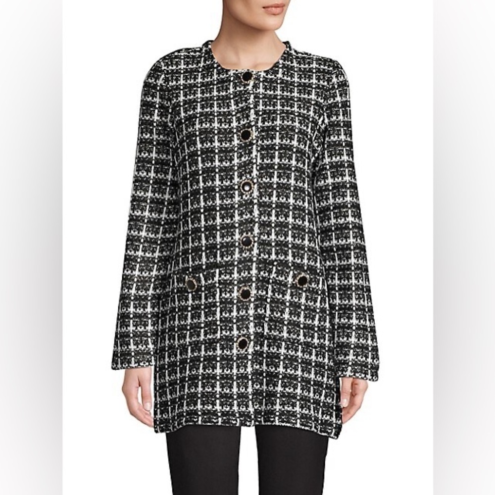 KARL LAGERFELD PARIS | Checked Tweed Jacket Sz L
